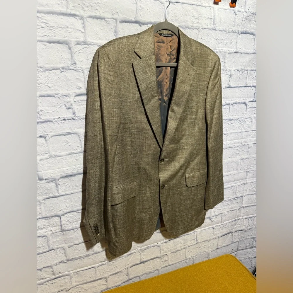 Men's Jack Victor Tan Bamboo Blazer, Size 40